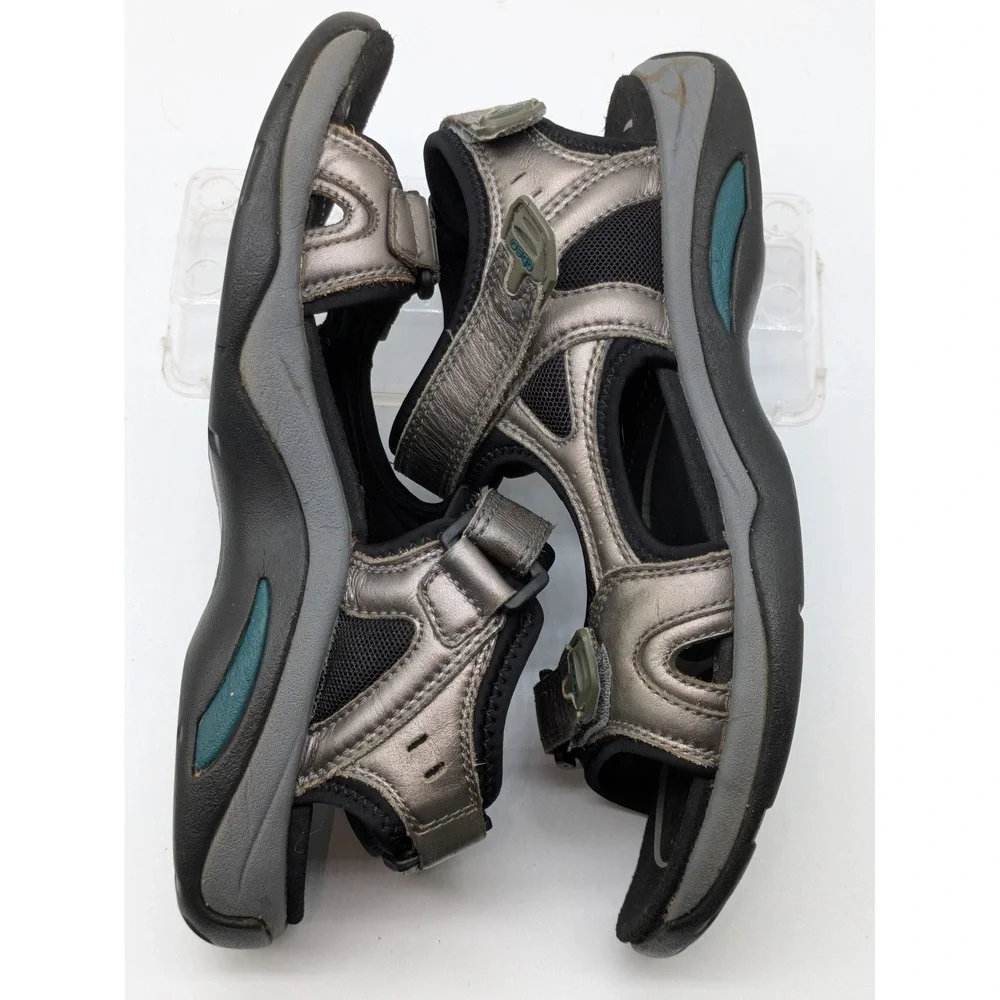 ABEO BioSystem Huntington Sandals Pewter Leather Comfort Women's 8N Narrow